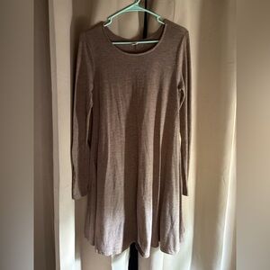 Old Navy Taupe Long Sleeve Dress
